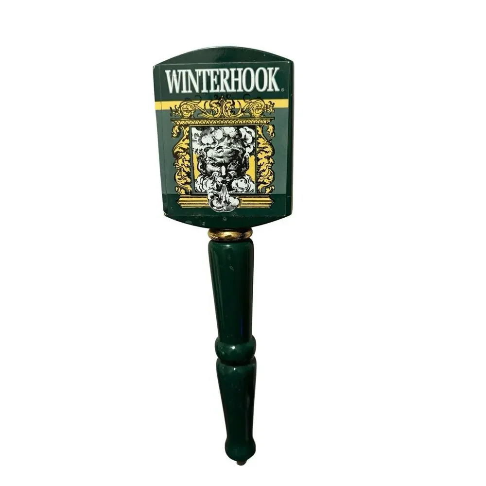 Red Hook Brewery WinterHook Beer Tap Handle Green 11” Wooden Vintage